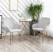 Load image into Gallery viewer, Sarah Premium Metallic Gray Accent Bucket Upholstered Modern Dining Chairs Set of 2