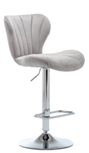 Load image into Gallery viewer, BTExpert Velvet Upholstered Dining Adjustable Height 36 44" High Back Stool Bar Chair Grey Velvet