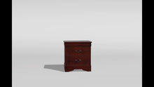 Load image into Gallery viewer, 1pc Nightstand Cherry Finish Louis Philippe Solid wood English Dovetail Construction Antique Nickle Hanging Pulls