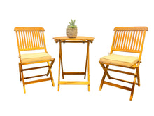 Load image into Gallery viewer, BTExpert 4 Patio Fully Assembled Outdoor Acacia Wood Solid Outdoor Wood Folding Chair, Teak Finish, Tan Cushions, Patio, Garden