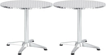Load image into Gallery viewer, BTExpert Indoor Outdoor 27.5" Round Restaurant Table for Patio Stainless Steel Silver Aluminum Furniture with base Set of 2