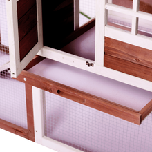 Load image into Gallery viewer, 48 in. Large Chicken Coop Wooden Rabbit Hutch Auburn and White