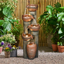 Load image into Gallery viewer, 5-Tier Relaxing Outdoor Garden Water Fountain Decor for Contemporary Design
