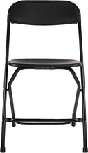 Load image into Gallery viewer, BTExpert Black Plastic Folding Chair Steel Frame Commercial High Capacity Event Chair lightweight Set for Office Wedding Party Picnic Kitchen Dining Church School Set of 2