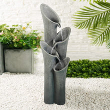 Load image into Gallery viewer, 4-Tier Cascading Floor Fountain Indoor Outdoor Waterfall Feature with LED
