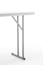 Load image into Gallery viewer, BTExpert 6-Foot - 72" long White Plastic Folding Seminar Training Table Portable 18" Wide narrow, 29" High, events indoor outdoor lightweight