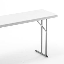 Load image into Gallery viewer, BTExpert 6-Foot - 72" long White Plastic Folding Seminar Training Table Portable 18" Wide narrow, 29" High, events indoor outdoor lightweight