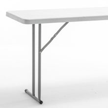 Load image into Gallery viewer, BTExpert 6-Foot - 72" long White Plastic Folding Seminar Training Table Portable 18" Wide narrow, 29" High, events indoor outdoor lightweight