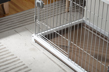 Load image into Gallery viewer, 34" Length Elegant Wooden Structure White Dog Cage Crate, End Table with movable salver, Decorative Dog House Cage Indoor Use, Furniture style, with wide table top.