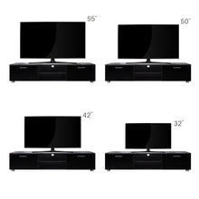 Load image into Gallery viewer, Black TV Stand for 70 Inch TV Stands, Media Console Entertainment Center Television Table, 2 Storage Cabinet with Open Shelves for Living Room Bedroom