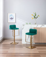 Load image into Gallery viewer, SUPERJARE Bar Stools - Swivel Barstool Chairs with Back, Modern Pub Kitchen Counter Height,velvet