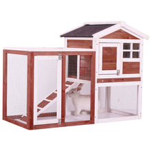 Load image into Gallery viewer, 48 in. Large Chicken Coop Wooden Rabbit Hutch Auburn and White