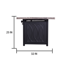 Load image into Gallery viewer, 35'' Outdoor 50,000BTU Auto-Ignition Propane Gas Fire Table with Waterproof Cover for Patio Courtyard Balcony