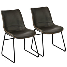 Load image into Gallery viewer, TREXM Vintage Armless Leatherier Dining Stools Indoor Dining Chairs Set of 2 (Gray)