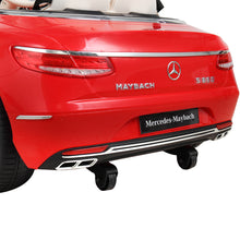 Load image into Gallery viewer, 12V Kid Ride on Car with Parental Remote Control, Licensed Maybach S650 Electric Vehicle with MP3, Bluetooth, Music, LED Lights, for Children 3-8, Red