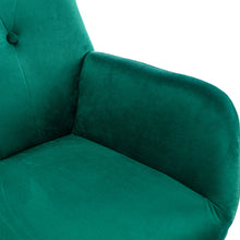 Load image into Gallery viewer, Hengming Accent Chair Modern Tufted Button Wingback Vanity Chair with Arms Upholstered Tall Back Desk Chair with Metal Legs for Living Room Bedroom Waiting Room(Green)