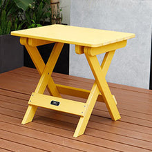Load image into Gallery viewer, TALE Adirondack Portable Folding Side Table Square All-Weather and Fade-Resistant Plastic Wood Table Perfect for Outdoor Garden, Beach, Camping, Picnics Yellow