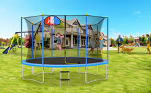 Load image into Gallery viewer, 14FT Trampoline for Kids with Safety Enclosure Net, Basketball Hoop and Ladder, Easy Assembly Round Outdoor Recreational Trampoline
