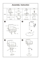 Load image into Gallery viewer, Contemporary Style Red Faux Leather Bar Stool Counter Height Chairs Set of 2 Adjustable Height Kitchen Island Stools