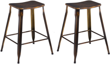 Load image into Gallery viewer, 24" Industrial Metal Antique Distressed Copper Slim Counter Bar Stool Set of 4