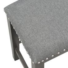 Load image into Gallery viewer, TOPMAX Rustic Farmhouse Dining Room Wooden Stools with Trim, Set of 2 ,Gray