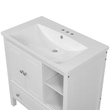 Load image into Gallery viewer, 30" Single Bathroom Vanity Top with White Basin, 3-Faucet Holes, Ceramic