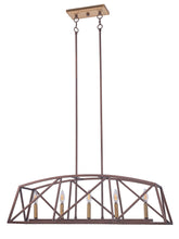 Load image into Gallery viewer, 5-Light Architectural Bronze and Soft Matte Brass Kitchen Island Linear Pendant