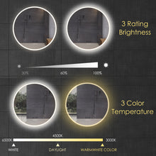 Load image into Gallery viewer, 26 inch Acrylic LED Round mirror make up mirror,bathroom,bedroom