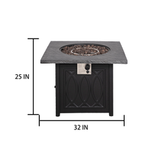 Load image into Gallery viewer, 35'' Outdoor 50,000BTU Auto-Ignition Propane Gas Fire Table with Waterproof Cover for Patio Courtyard Balcony
