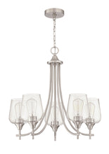 Load image into Gallery viewer, 5-Light Brush Nickle Vintage Chandelier
