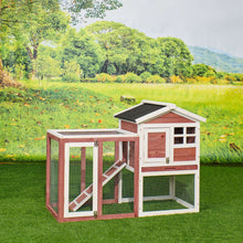 Load image into Gallery viewer, 48 in. Large Chicken Coop Wooden Rabbit Hutch Auburn and White