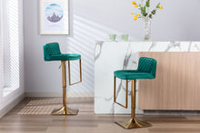 Load image into Gallery viewer, SUPERJARE Bar Stools - Swivel Barstool Chairs with Back, Modern Pub Kitchen Counter Height,velvet