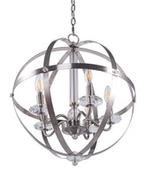 Load image into Gallery viewer, 5-Light Candle Style Globe Chandelier Vintage Silver