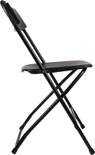 Load image into Gallery viewer, BTExpert Black Plastic Folding Chair Steel Frame Commercial High Capacity Event Chair lightweight Set for Office Wedding Party Picnic Kitchen Dining Church School Set of 2