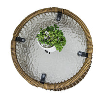 Load image into Gallery viewer, 3PCS Outdoor Patio Balcony L Shape Natural Color Wicker Sofa Set with Beige Cushion And Round Tempered Glass Table
