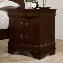 Load image into Gallery viewer, 1pc Nightstand Cherry Finish Louis Philippe Solid wood English Dovetail Construction Antique Nickle Hanging Pulls
