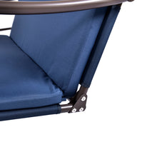 Load image into Gallery viewer, 2-Seat Outdoor Patio Porch Swing Chair, Porch Lawn Swing With Removable Cushion And Convertible Canopy, Brown Blue