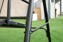 Load image into Gallery viewer, 3-Seater Outdoor Adjustable Canopy Porch Swing Chair for Patio, Garden, Poolside, Balcony w/Armrests, Textilene Fabric, Steel Frame