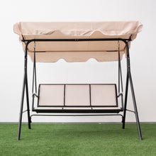 Load image into Gallery viewer, 3-Seater Outdoor Adjustable Canopy Porch Swing Chair for Patio, Garden, Poolside, Balcony w/Armrests, Textilene Fabric, Steel Frame