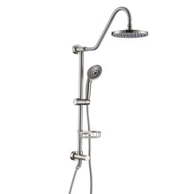 Load image into Gallery viewer, Shower System with Rain Showerhead, 5-Function Hand Shower, Adjustable Slide Bar and Soap Dish, Brushed Nickel Finish