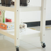Load image into Gallery viewer, Kitchen Island & Kitchen Cart, Rubber Wood Top, Mobile Kitchen Island with Two Lockable Wheels, Simple Design for Easy Storing and Fetching, Two Drawers Give Unique Storage for Special Utensil.