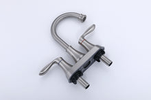 Load image into Gallery viewer, 2-Handle 4-Inch Brushed Nickel Bathroom Faucet, Bathroom Vanity Sink Faucets with Pop-up Drain and Supply Hoses