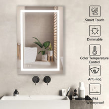 Load image into Gallery viewer, 24 x 32 Led Mirror 3 brightness x 3 colors Anti-fog bathroom,bedroom
