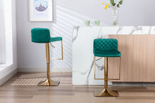Load image into Gallery viewer, SUPERJARE Bar Stools - Swivel Barstool Chairs with Back, Modern Pub Kitchen Counter Height,velvet