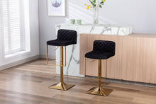 Load image into Gallery viewer, SUPERJARE Bar Stools - Swivel Barstool Chairs with Back, Modern Pub Kitchen Counter Height,velvet