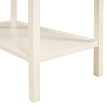 Load image into Gallery viewer, TOPMAX 42" Solid Wood Kitchen Island with Seating, Butch Block Prep Table with Storage, Rubber Wood Dining Table with Drawer and Towel Rack for Small Place, Walnut+Cream White