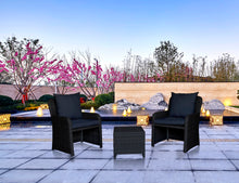 Load image into Gallery viewer, 3 Piece Rattan Deap Seating Group with Cushions (Color:DARK BROWN)