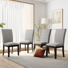 Load image into Gallery viewer, TOPMAX Farmhouse 5-Piece Wood Dining Table Set for 4, Kitchen Furniture Set with 4 Upholstered Dining Chairs for Small Places, Gray Table+Gray Chair