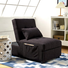 Load image into Gallery viewer, Folding Ottoman Sleeper Sofa Bed, 4 in 1 Function, Work as Ottoman, Chair ,Sofa Bed and Chaise Lounge for Small Space Living, Black (44” x 26” x 33”H)