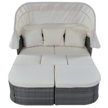 Load image into Gallery viewer, U_STYLE Outdoor Patio Furniture Set Daybed Sunbed with Retractable Canopy Conversation Set Wicker Furniture Sofa Set